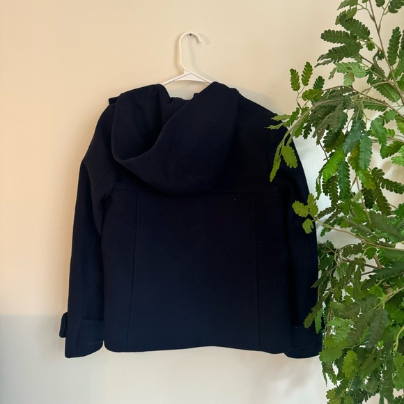 J. Crew Melton Wool Toggle Front Hooded Navy Blue Coat - Picture 4 of 4